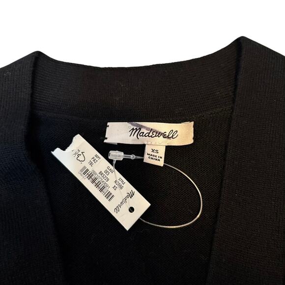 Madewell Merino Wool Black Cardigan XS NWT | Soft Fair Trade Button Down Sweater - Picture 7 of 8